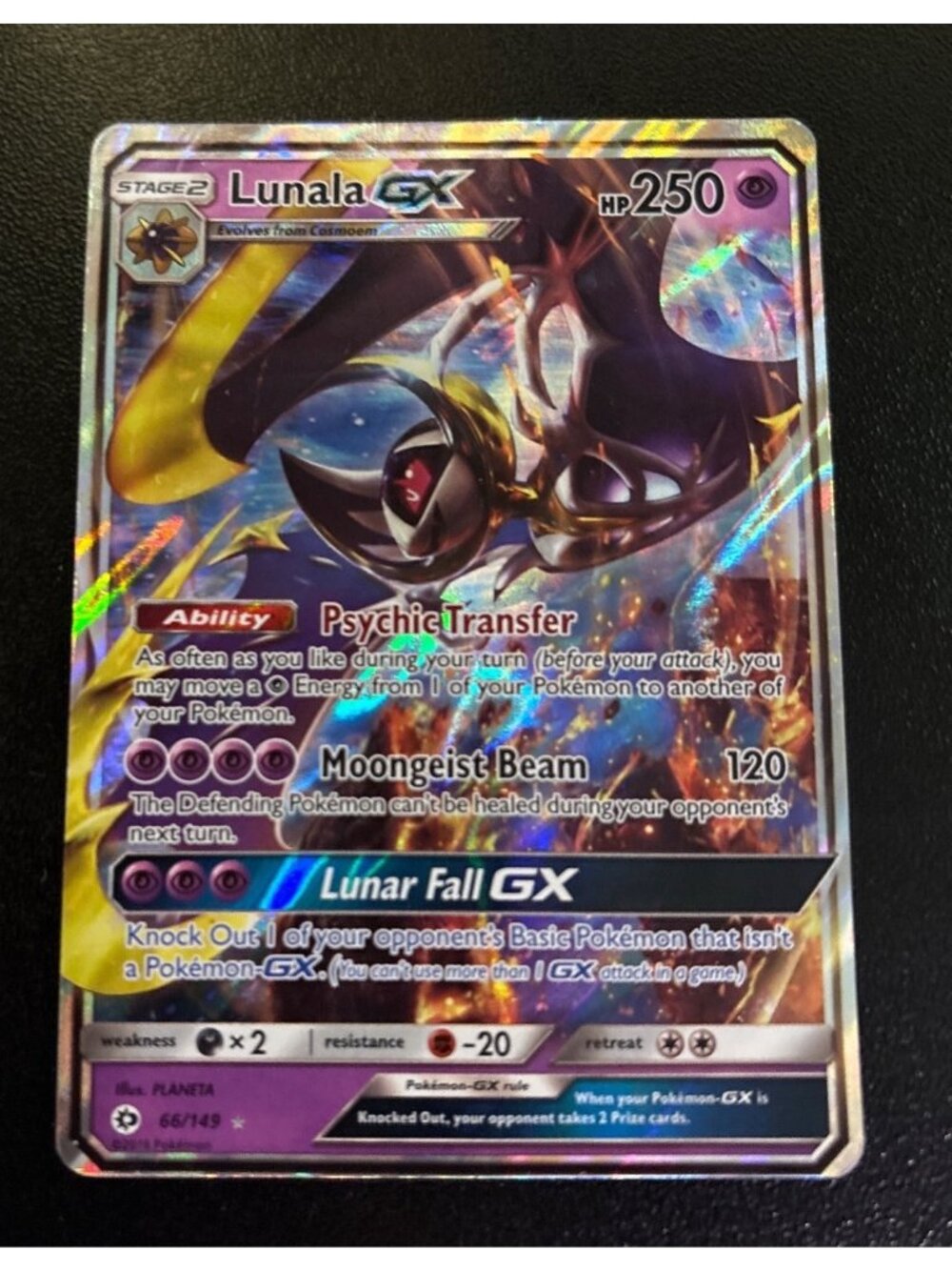 Lunala GX 66/149 Holo Rare Sun & Moon Pokémon TCG Card 2016